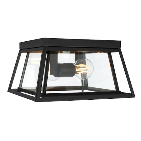 Safavieh 11 in. Rydler Outdoor Flush Mount, Black PLT7029A
